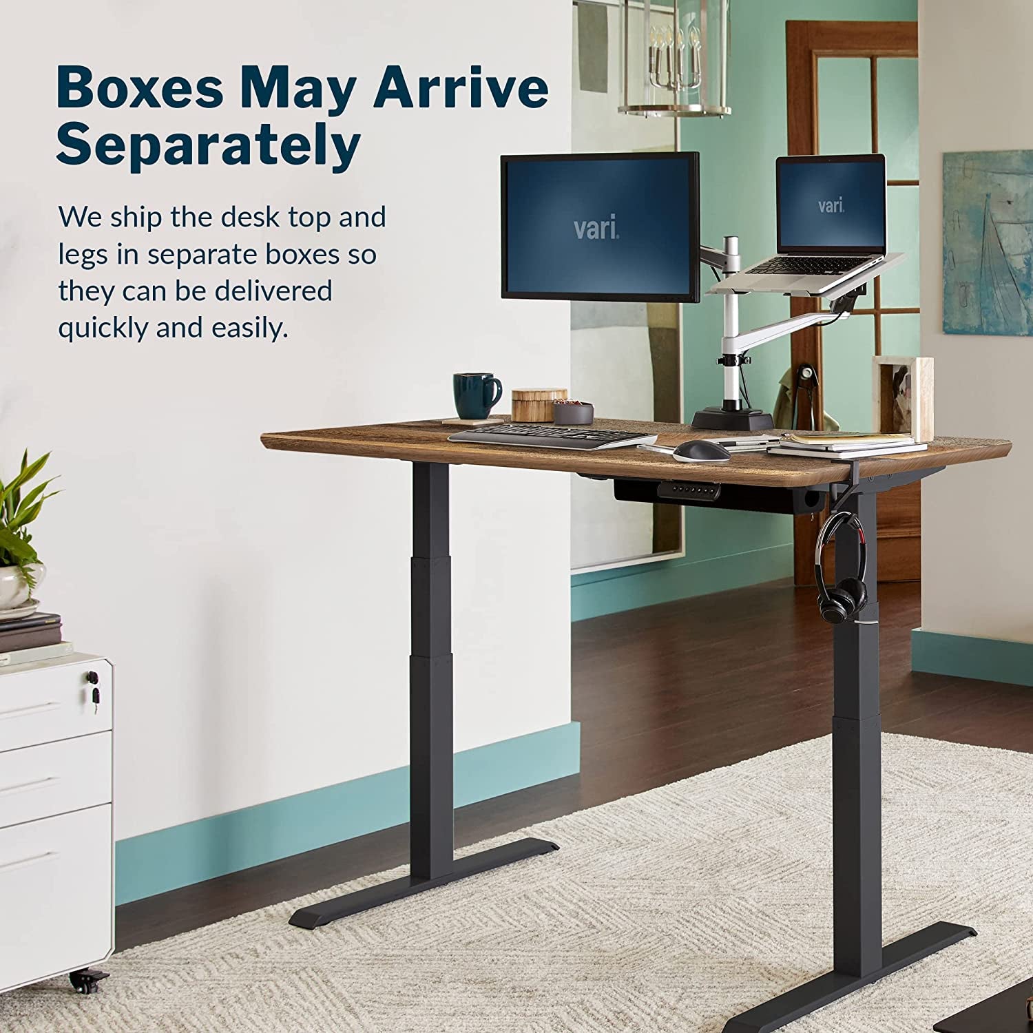 Electric Standing Desk - 60X30 desk, Adjustable Height Stand up Computer Desk - Dual Motor with Memory Presets, Stable T-Style Legs- Home Office Essentials - Reclaimed Wood