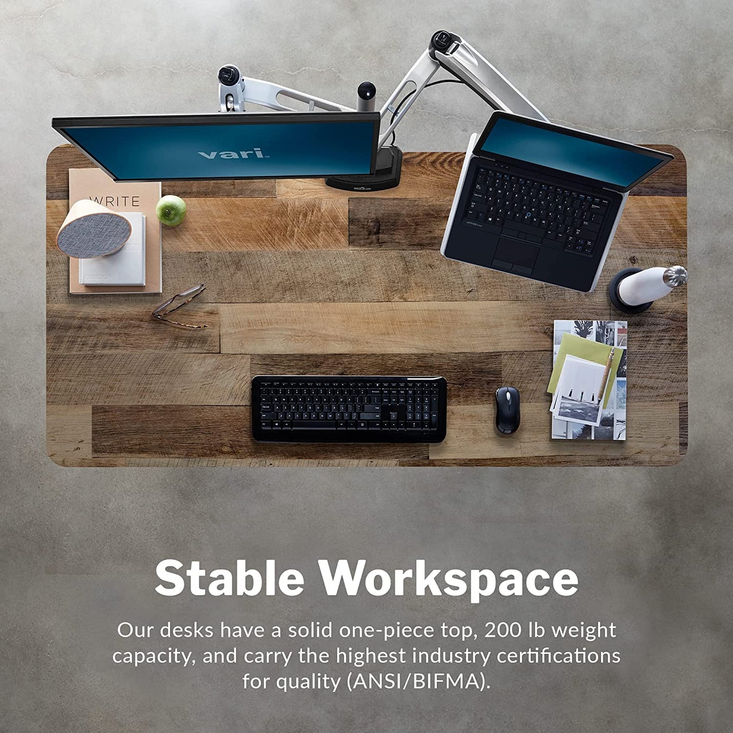Electric Standing Desk - 60X30 desk, Adjustable Height Stand up Computer Desk - Dual Motor with Memory Presets, Stable T-Style Legs- Home Office Essentials - Reclaimed Wood