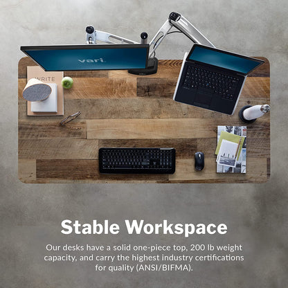 Electric Standing Desk - 60X30 desk, Adjustable Height Stand up Computer Desk - Dual Motor with Memory Presets, Stable T-Style Legs- Home Office Essentials - Reclaimed Wood