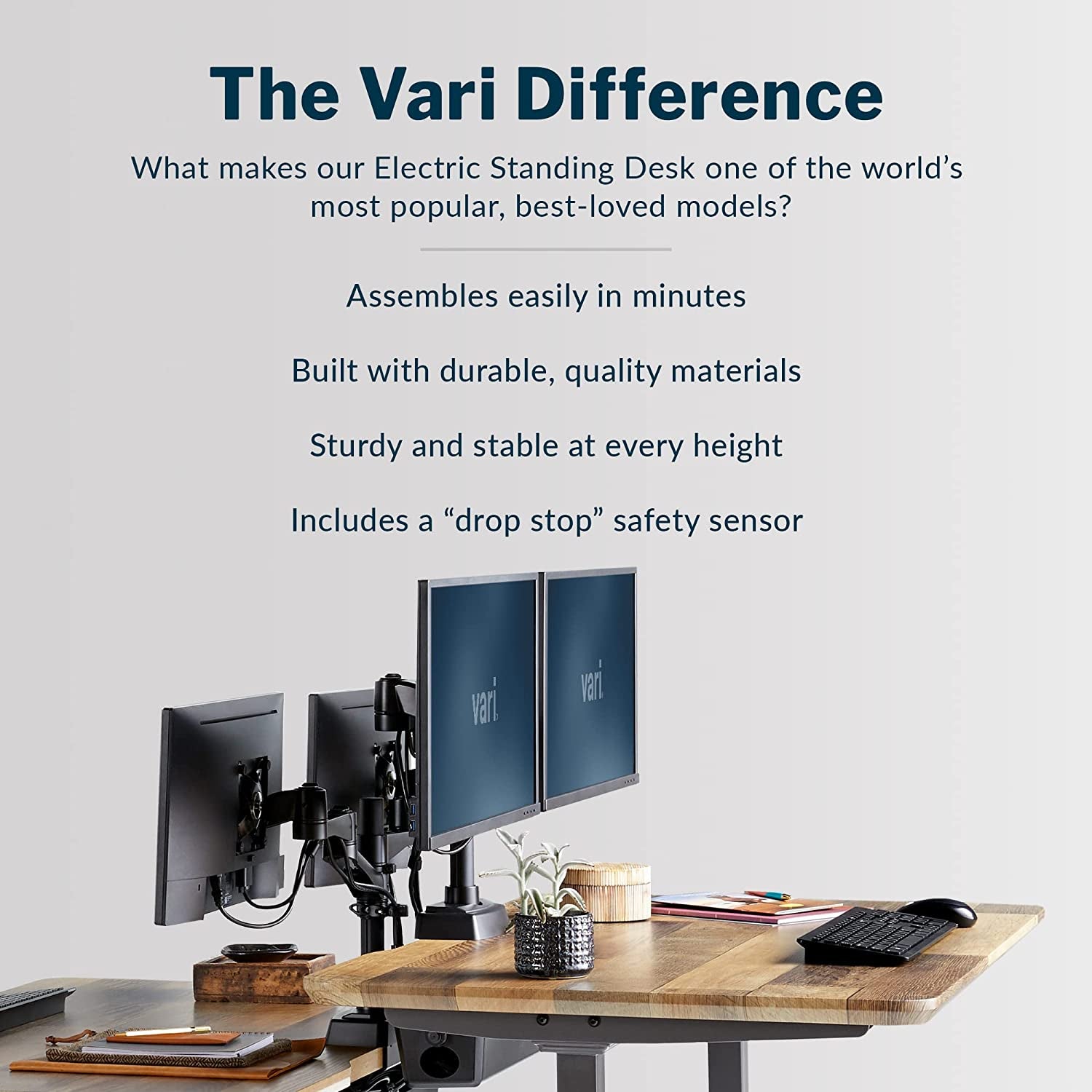 Electric Standing Desk - 60X30 desk, Adjustable Height Stand up Computer Desk - Dual Motor with Memory Presets, Stable T-Style Legs- Home Office Essentials - Reclaimed Wood